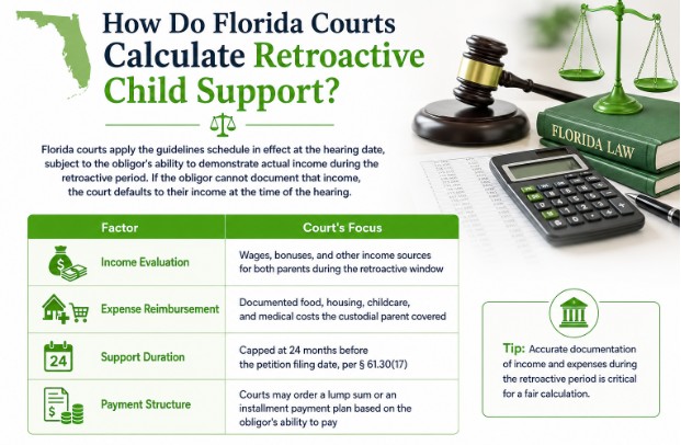 How Do Florida Courts Calculate Retroactive Child Support?