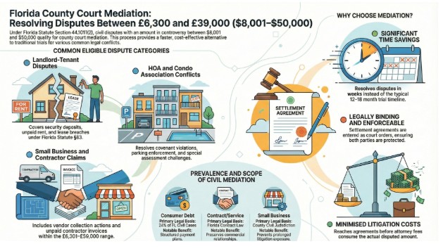 Types of Civil Disputes That Qualify for County Court Mediation in Florida
