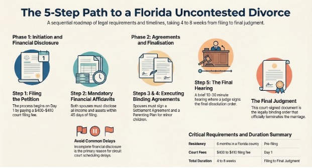 How the Florida Uncontested Divorce Process Works Step by Step